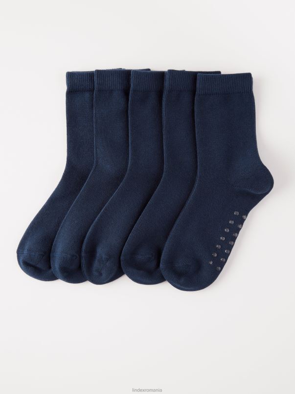 accesorii VHZ2F3647 Pachet de 5 șosete cu anti-alunecare copii marina Lindex