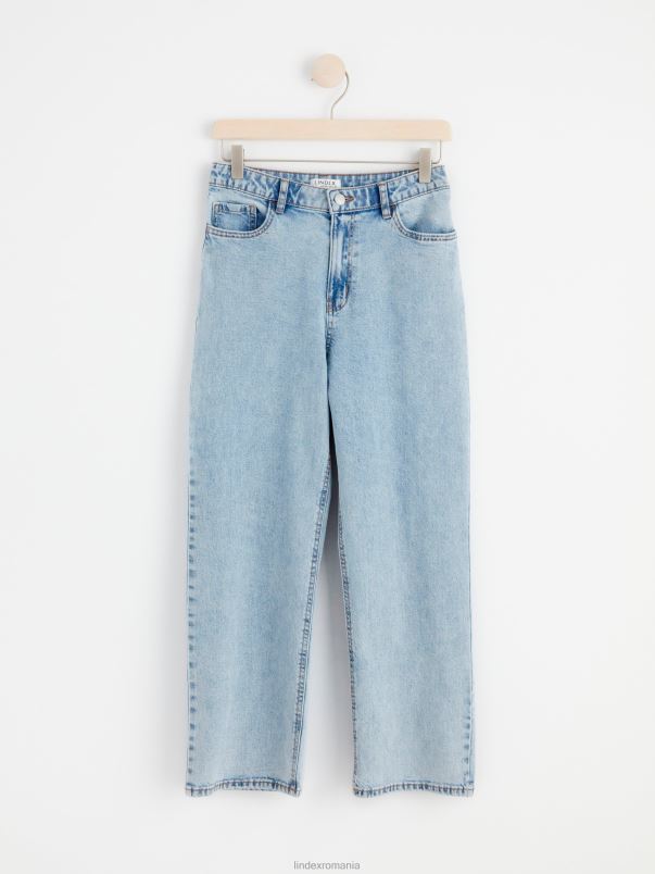 îmbrăcăminte VHZ2F3807 blugi vanja largi cu talie inalta cu picior decupat copii denim lejer Lindex