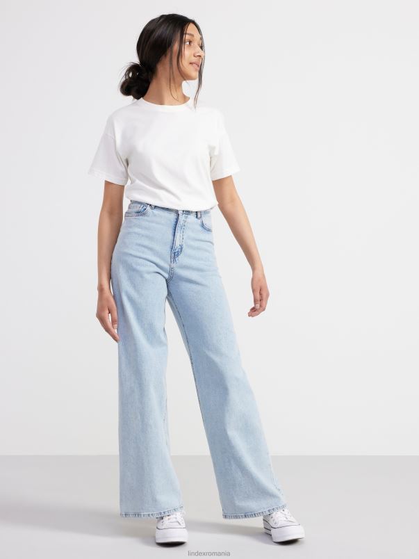 îmbrăcăminte VHZ2F3832 blugi viola extra lați cu talie înaltă copii denim lejer Lindex