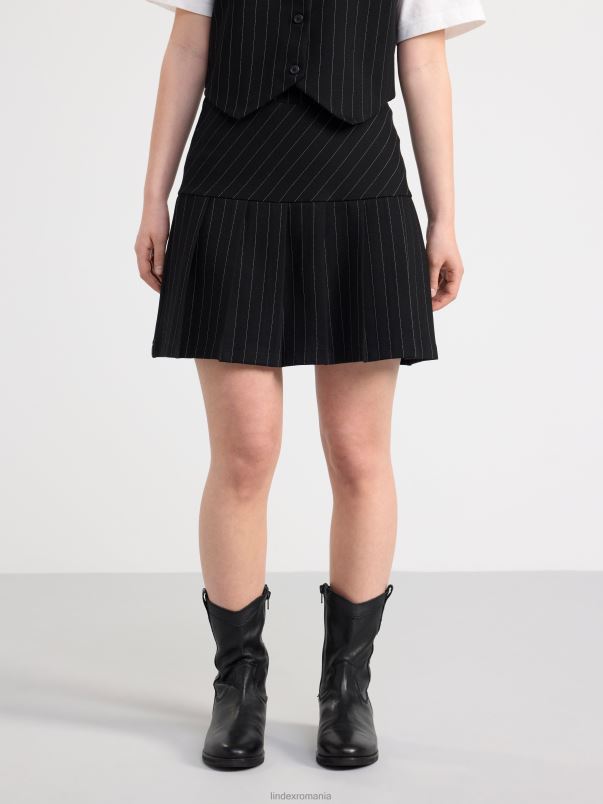îmbrăcăminte VHZ2F3377 fusta cu dungi copii negru Lindex