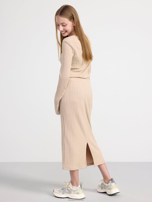 îmbrăcăminte VHZ2F3386 fusta cu nervuri copii bej Lindex