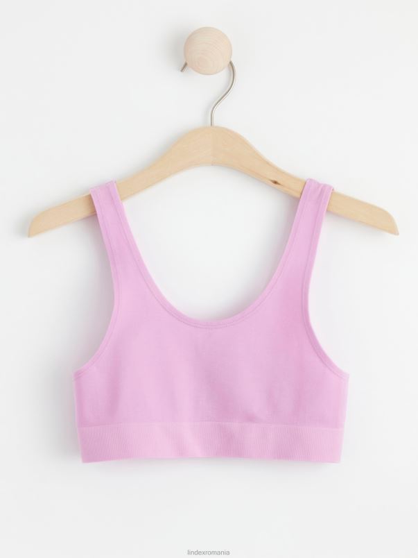 îmbrăcăminte VHZ2F3674 top scurt fără cusături copii liliac deschis Lindex