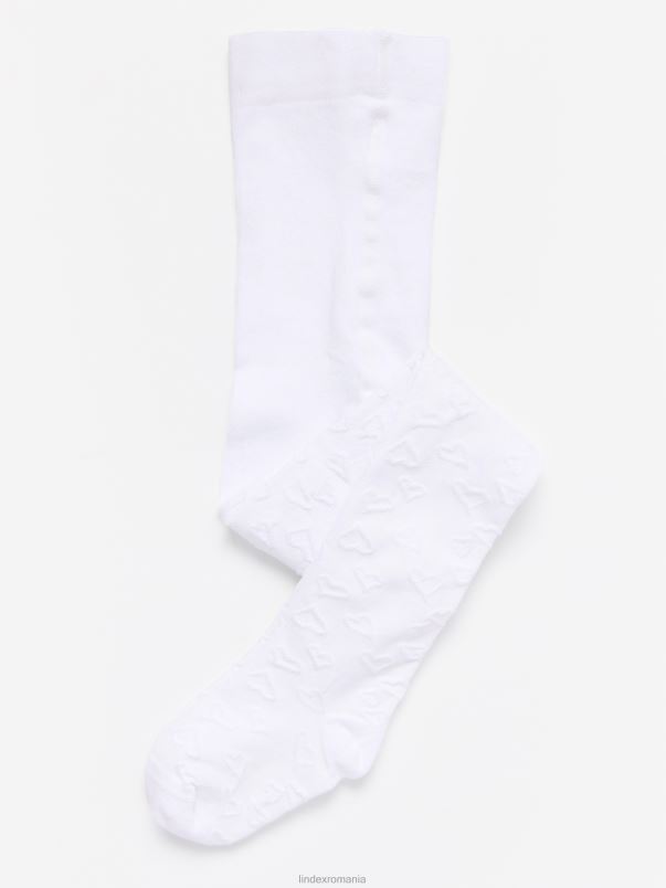 îmbrăcăminte VHZ2F3736 dresuri fin tricotate cu inimioare copii alb Lindex