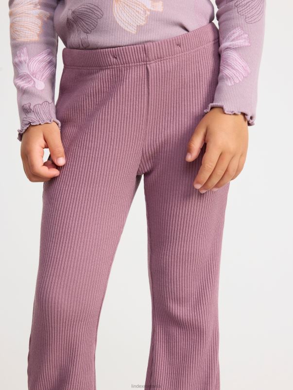 îmbrăcăminte VHZ2F2414 jambiere evazate cu nervuri copii liliac prăfuit Lindex