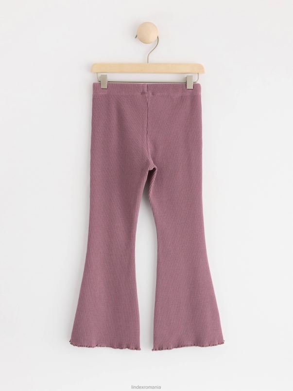 îmbrăcăminte VHZ2F2414 jambiere evazate cu nervuri copii liliac prăfuit Lindex