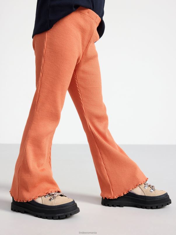 îmbrăcăminte VHZ2F2425 jambiere evazate cu nervuri copii portocaliu deschis praf Lindex