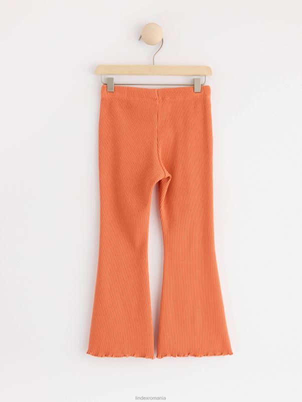 îmbrăcăminte VHZ2F2425 jambiere evazate cu nervuri copii portocaliu deschis praf Lindex