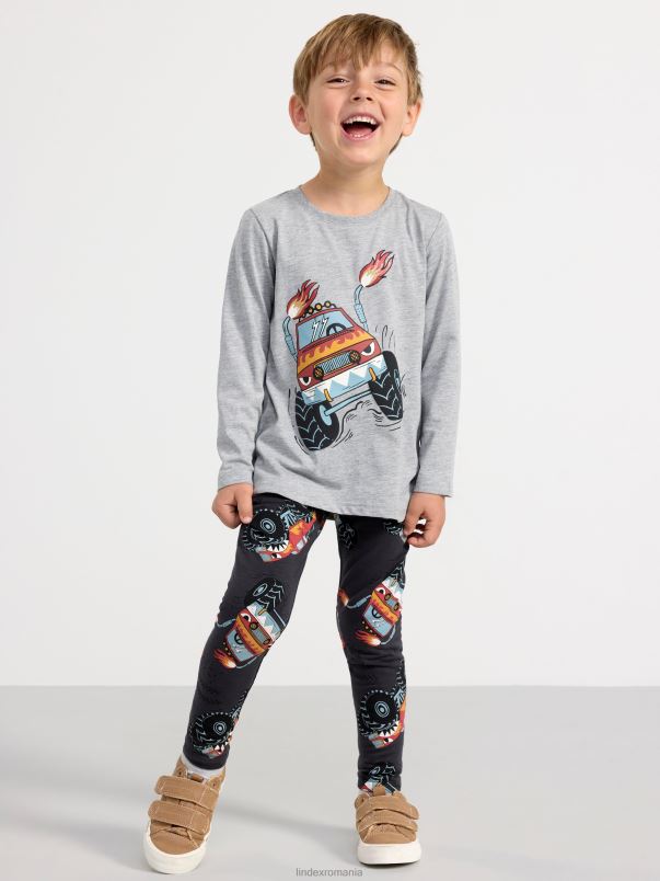 îmbrăcăminte VHZ2F2434 jambiere cu monstertrucks copii negru Lindex