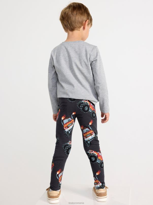 îmbrăcăminte VHZ2F2434 jambiere cu monstertrucks copii negru Lindex