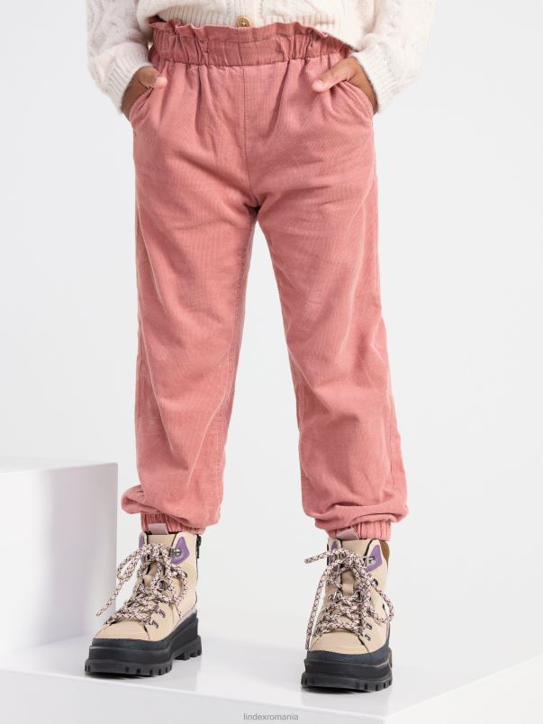 îmbrăcăminte VHZ2F2438 pantaloni tilde din catifea copii roz praf Lindex