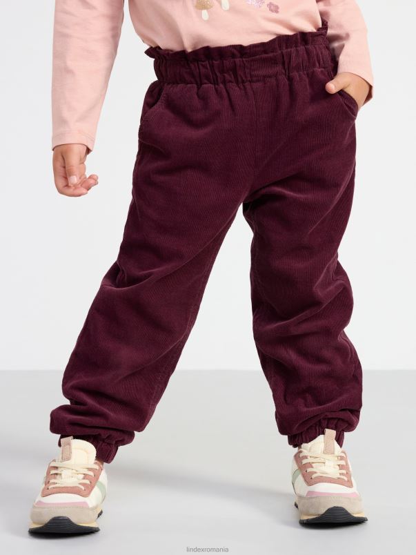 îmbrăcăminte VHZ2F2445 pantaloni tilde din catifea copii liliac închis Lindex