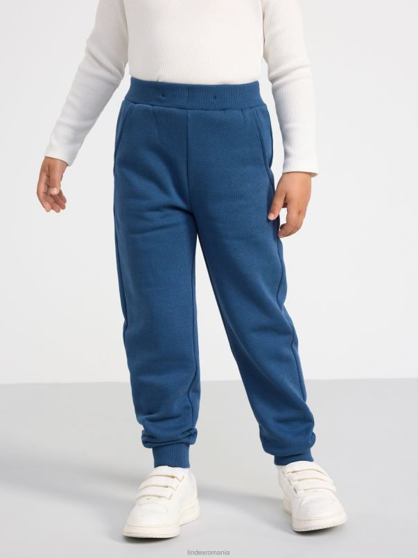 îmbrăcăminte VHZ2F2457 pantaloni de jogging cu interior periat clasic copii albastru praf închis Lindex