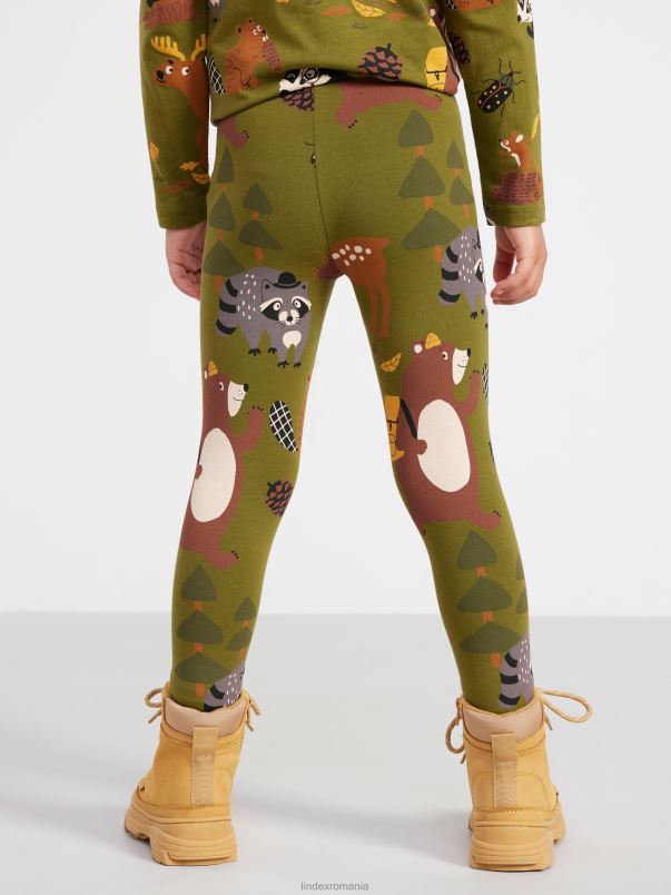 îmbrăcăminte VHZ2F2464 jambiere cu imprimeu animal copii verde inchis Lindex