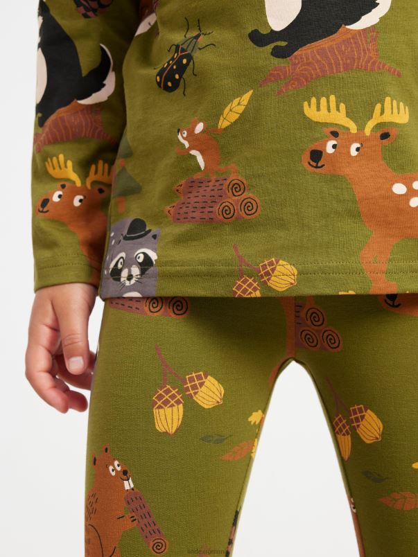 îmbrăcăminte VHZ2F2464 jambiere cu imprimeu animal copii verde inchis Lindex