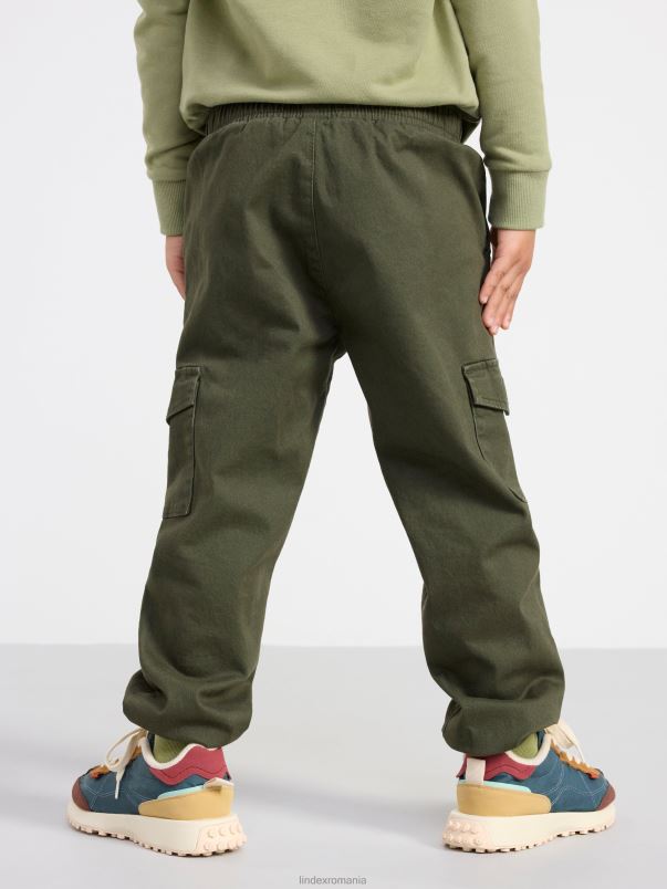 îmbrăcăminte VHZ2F2469 pantaloni cargo copii verde kaki închis Lindex
