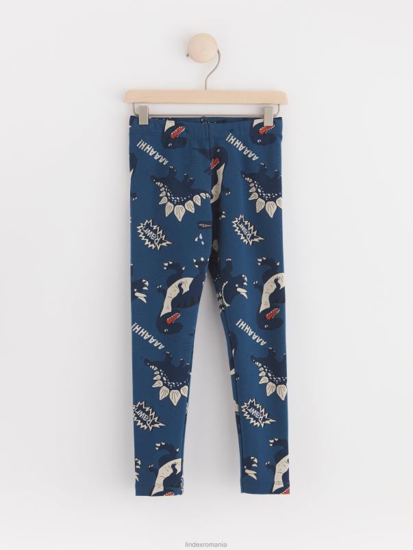 îmbrăcăminte VHZ2F2472 jambiere cu dinozauri copii albastru praf închis Lindex