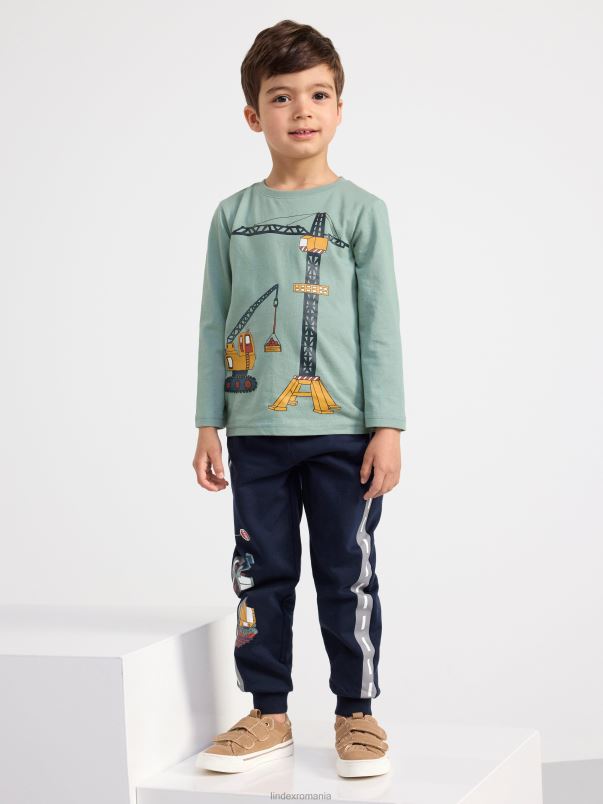 îmbrăcăminte VHZ2F2484 joggeri cu vehicule de lucru copii bleumarin inchis Lindex