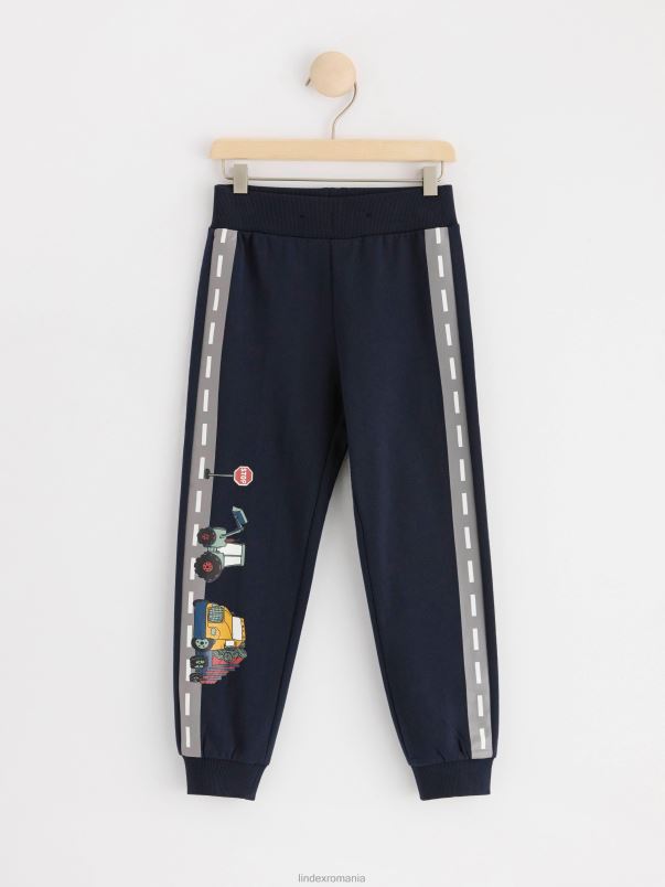 îmbrăcăminte VHZ2F2484 joggeri cu vehicule de lucru copii bleumarin inchis Lindex