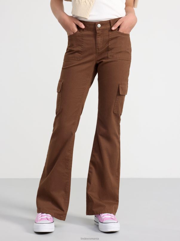 îmbrăcăminte VHZ2F2501 blugi freja flare cu talie obișnuită copii maro Lindex