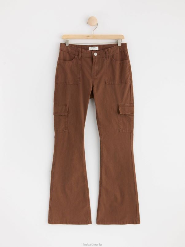 îmbrăcăminte VHZ2F2501 blugi freja flare cu talie obișnuită copii maro Lindex