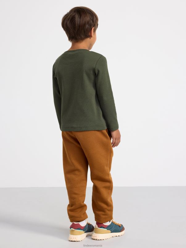 îmbrăcăminte VHZ2F2502 pantaloni de jogging cu interior periat clasic copii maro Lindex