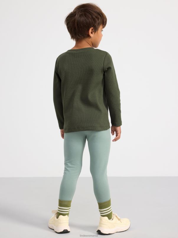 îmbrăcăminte VHZ2F2518 jambiere cu interior periat clasic copii verde praf deschis Lindex