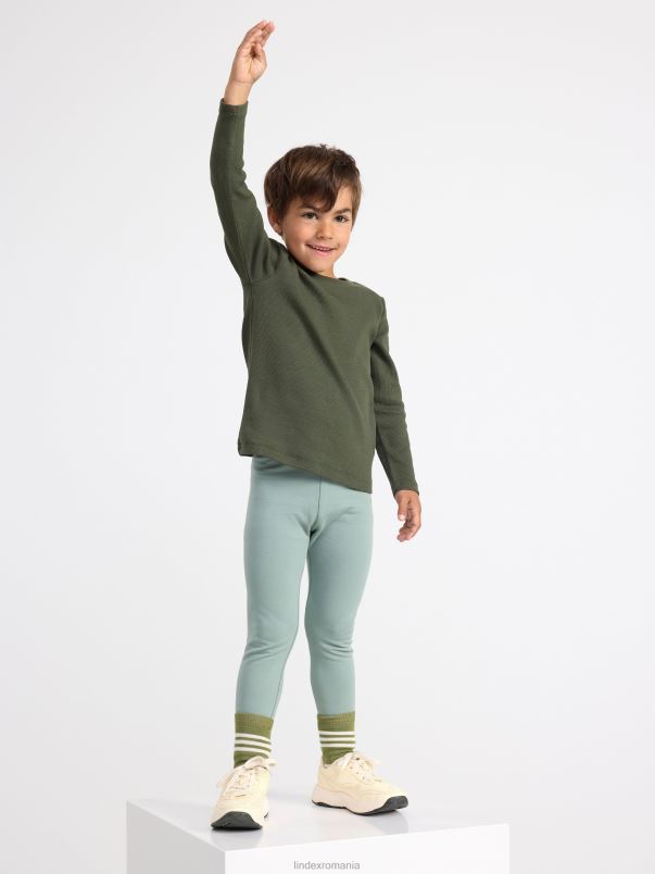 îmbrăcăminte VHZ2F2518 jambiere cu interior periat clasic copii verde praf deschis Lindex