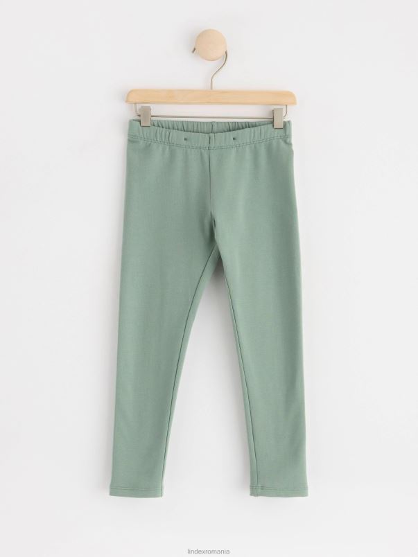 îmbrăcăminte VHZ2F2518 jambiere cu interior periat clasic copii verde praf deschis Lindex