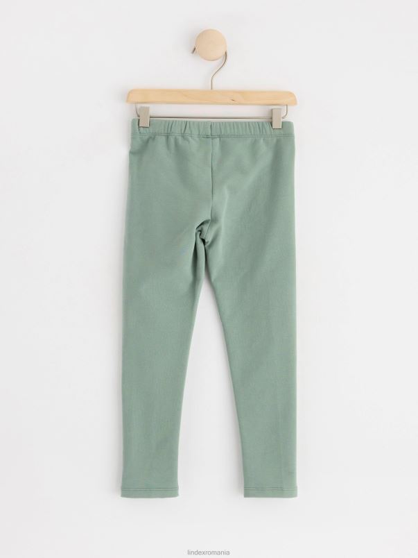 îmbrăcăminte VHZ2F2518 jambiere cu interior periat clasic copii verde praf deschis Lindex