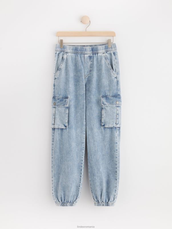 îmbrăcăminte VHZ2F2523 pantaloni cargo din denim vilgot copii denim lejer Lindex