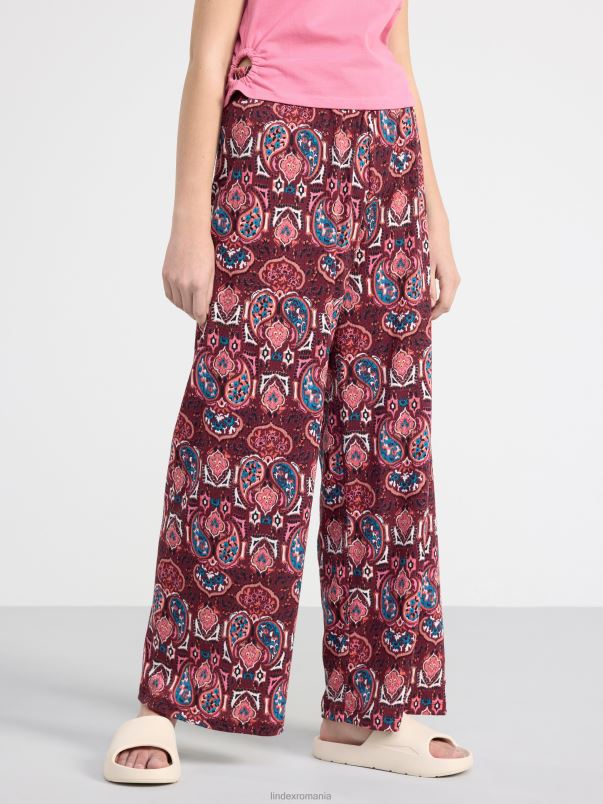 îmbrăcăminte VHZ2F2532 pantaloni cu model copii dk roșu praf Lindex