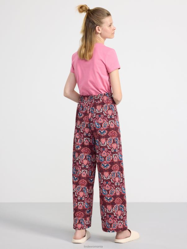 îmbrăcăminte VHZ2F2532 pantaloni cu model copii dk roșu praf Lindex