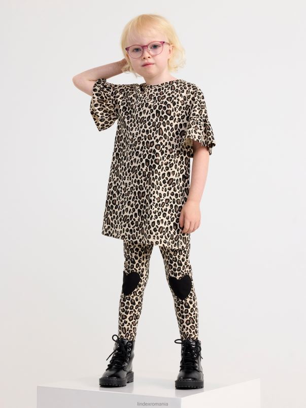 îmbrăcăminte VHZ2F2535 jambiere cu model leopard copii bej deschis Lindex