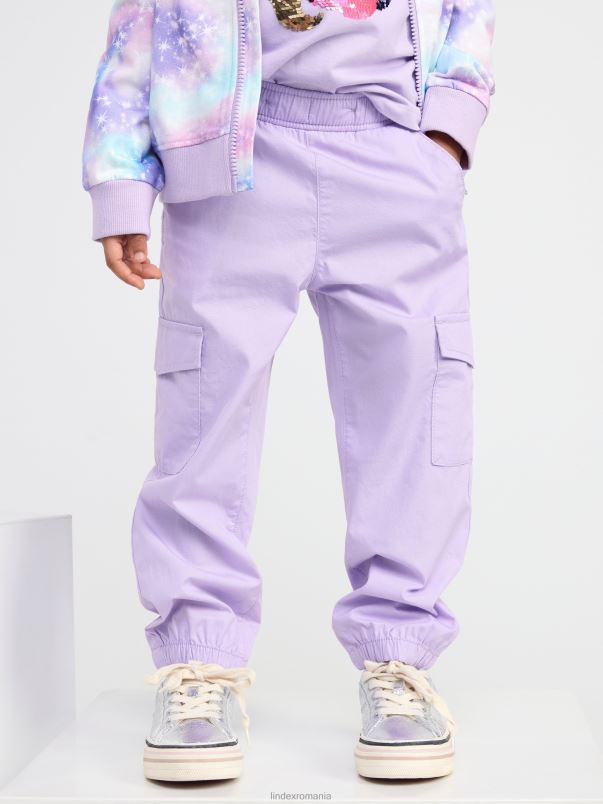 îmbrăcăminte VHZ2F2544 pantaloni cargo cu talie obișnuită drepte copii liliac deschis Lindex