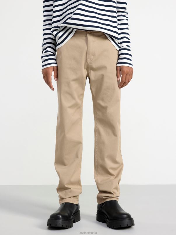 îmbrăcăminte VHZ2F2558 pantaloni chino drepte cu talie regulată staffan copii kaki Lindex