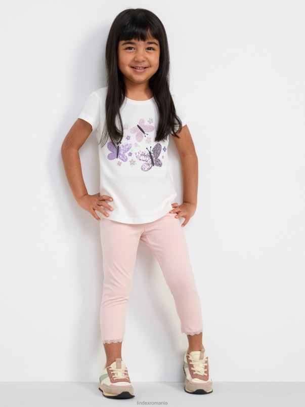 îmbrăcăminte VHZ2F2594 jambiere capri cu dantelă copii roz praf deschis Lindex