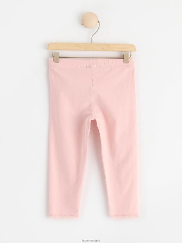îmbrăcăminte VHZ2F2594 jambiere capri cu dantelă copii roz praf deschis Lindex