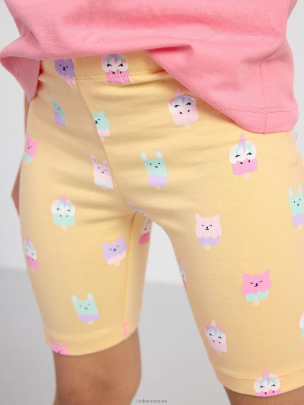 îmbrăcăminte VHZ2F2566 Pachet de 2 pantaloni scurți pentru ciclism copii lumină galbenă Lindex