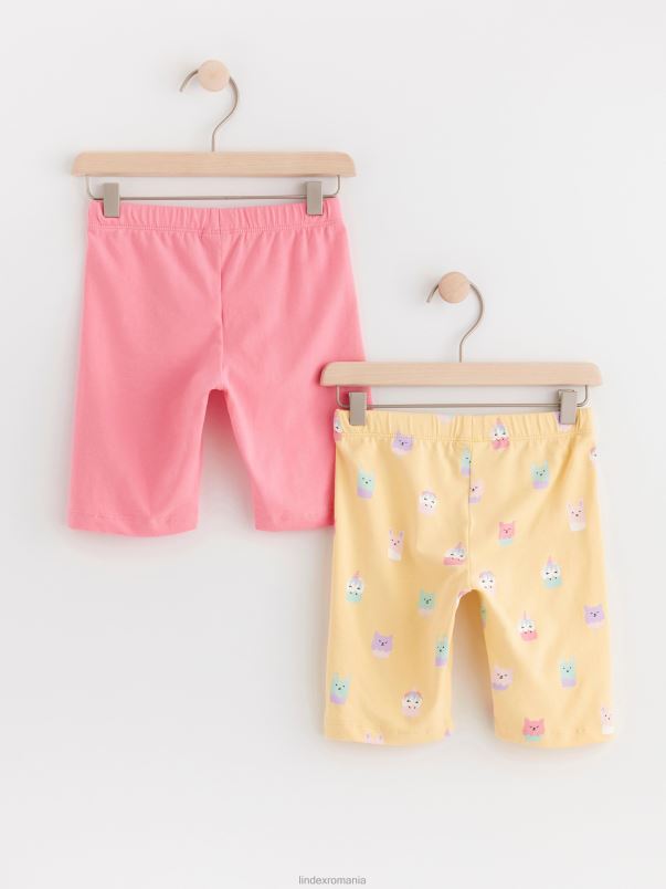 îmbrăcăminte VHZ2F2566 Pachet de 2 pantaloni scurți pentru ciclism copii lumină galbenă Lindex