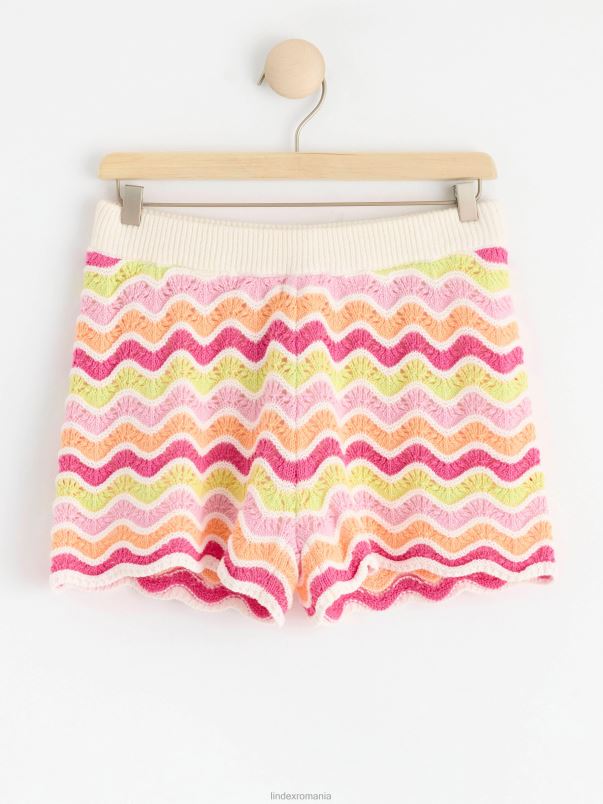 îmbrăcăminte VHZ2F2658 pantaloni scurți tricotati copii alb praf deschis Lindex