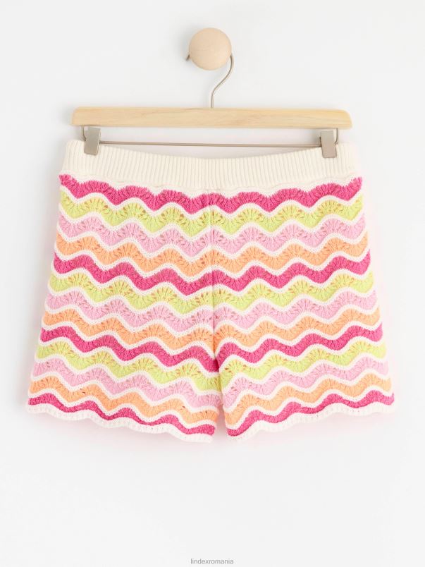 îmbrăcăminte VHZ2F2658 pantaloni scurți tricotati copii alb praf deschis Lindex