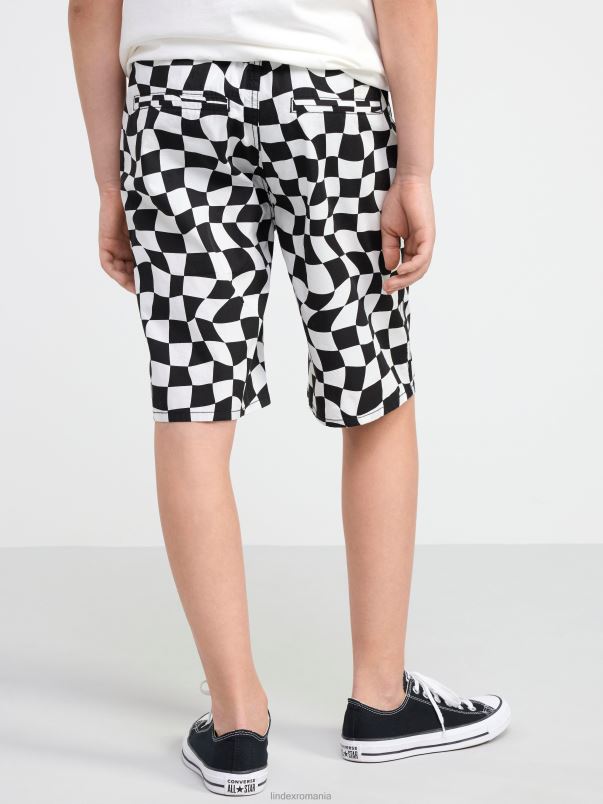 îmbrăcăminte VHZ2F2660 vilgot pantaloni scurți largi drepti cu talie regulată copii negru Lindex