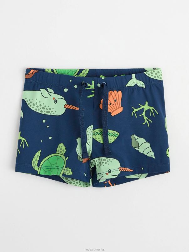 îmbrăcăminte VHZ2F3747 trunchi de baie cu creaturi marine copii albastru praf închis Lindex