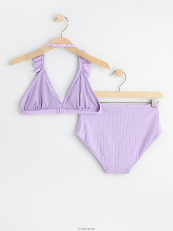 îmbrăcăminte VHZ2F3754 bikini striat cu capul cu volan copii liliac deschis Lindex