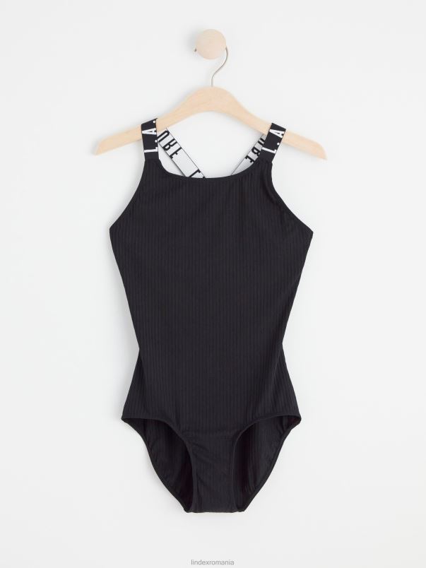 îmbrăcăminte VHZ2F3756 costum de baie cu coaste copii negru Lindex