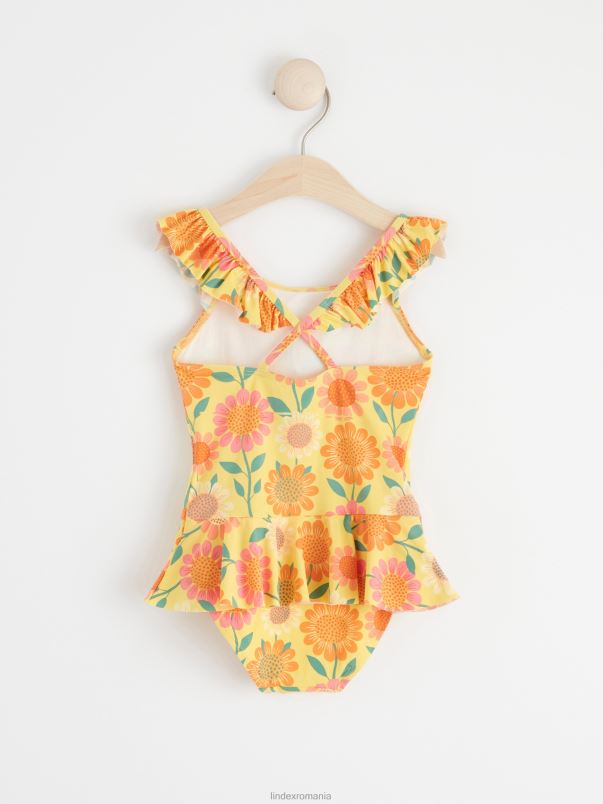 îmbrăcăminte VHZ2F3778 costum de baie cu flori copii lumină galbenă Lindex