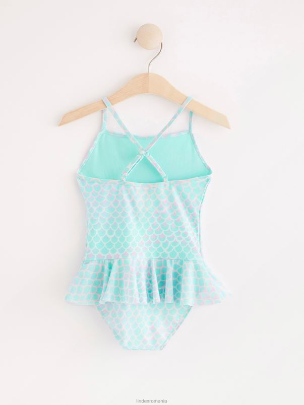 îmbrăcăminte VHZ2F3794 costum de baie cu volane copii turcoaz deschis Lindex