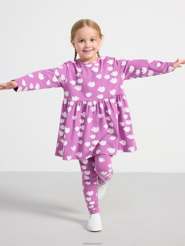 îmbrăcăminte VHZ2F3073 tunică cu imprimeu copii liliac întunecat praf Lindex