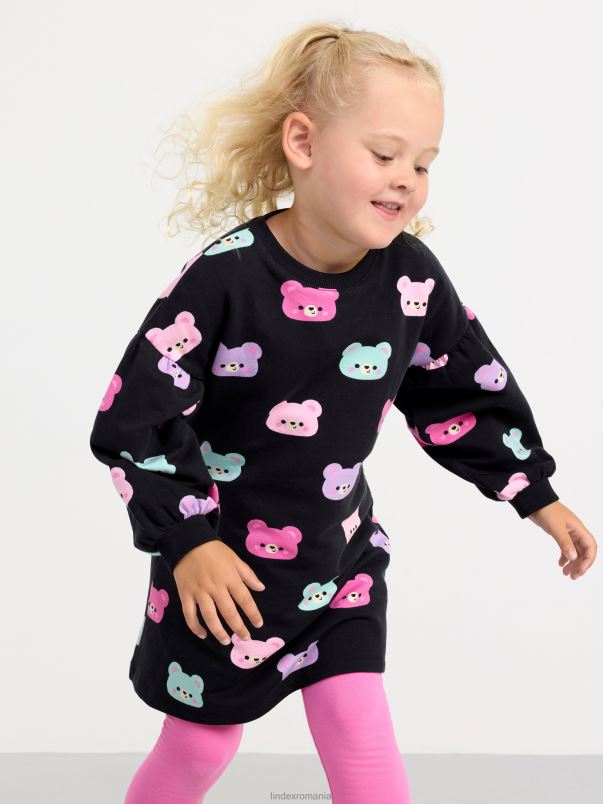 îmbrăcăminte VHZ2F3074 rochie cu ursuleti copii negru Lindex