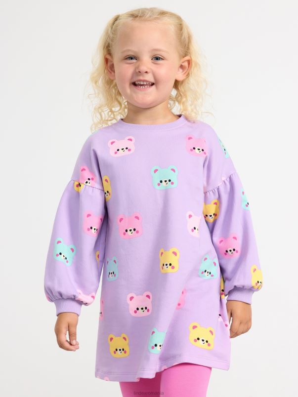 îmbrăcăminte VHZ2F3075 rochie cu ursuleti copii liliac deschis Lindex